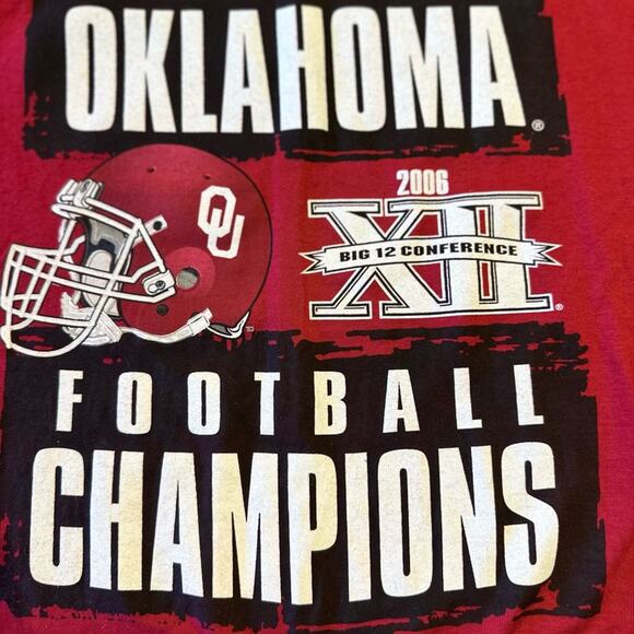 OU University of Oklahoma Red 2006 Champions Short Sleeve T-Shirt Large - Picture 7 of 7